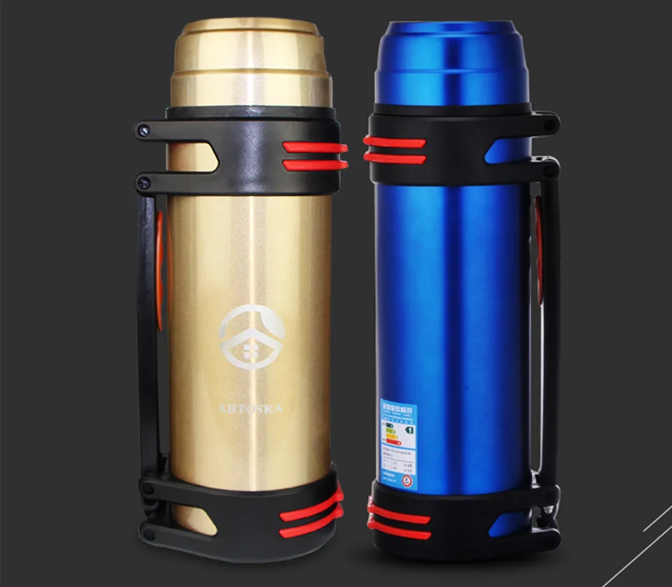 2L/2.5L из нержавеющей чайник из нержавеющей стали с двойными стенками из нержавеющей стали термос чашка термоса Портативный Бизнес путешествия Нержавеющая сталь водные виды спорта-термосом для бутылочки