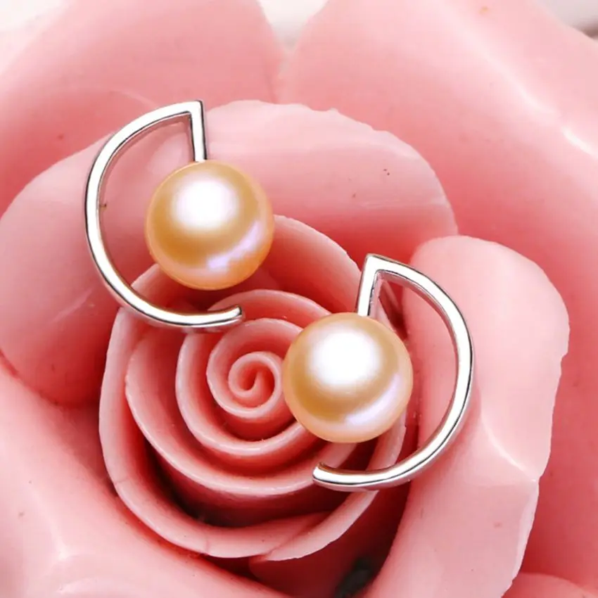 Женские серебряные серьги гвоздики ASHIQI музыкальные ноты Серьга из натурального