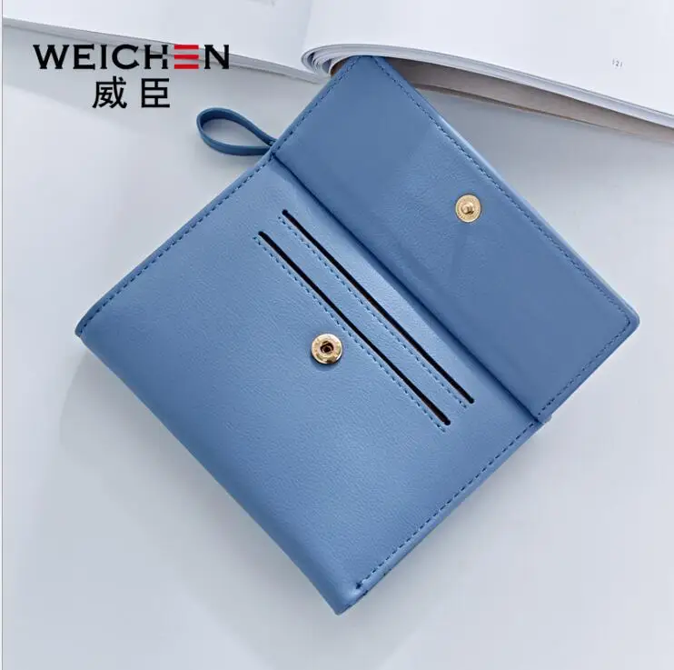 2017 New Female Card Holder Solid Women PU Buckle Wallet Simple Fashion Multi-card Bit Two Fold Standard Wallets Coin Purse | Багаж и