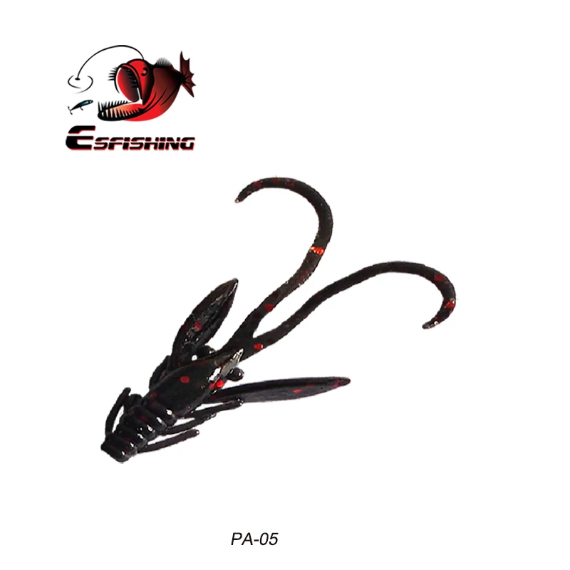 PA05 ESFISHING креветка хог40 45 мм 0,8 г 10 шт. креветка Приманка Мягкая приманка ледяной рыболовный воблер Pesca форель Морская рыбалка Спиннербейт джиг - Цвет: PA05