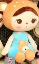 Metoo ангел кролик кукла 50 см kawaii игрушки в виде животных с плюшевой набивкой мультфильм дети игрушки подарок коала панда олень лиса пчела Божья коровка бабочка - Цвет: Белый