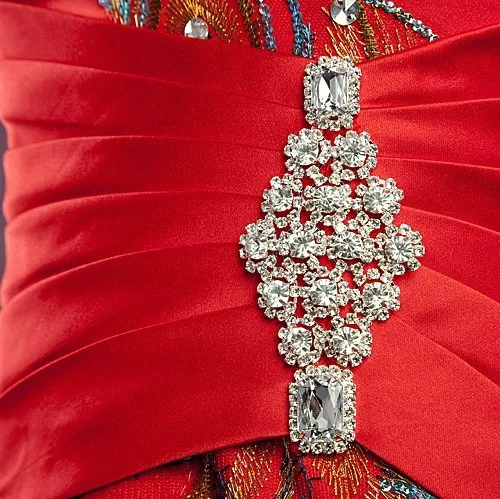 2013 Red Bridal gown red long wedding toast bridesmaid dresses skirt XLQ party together Free Shipping | Свадьбы и торжества