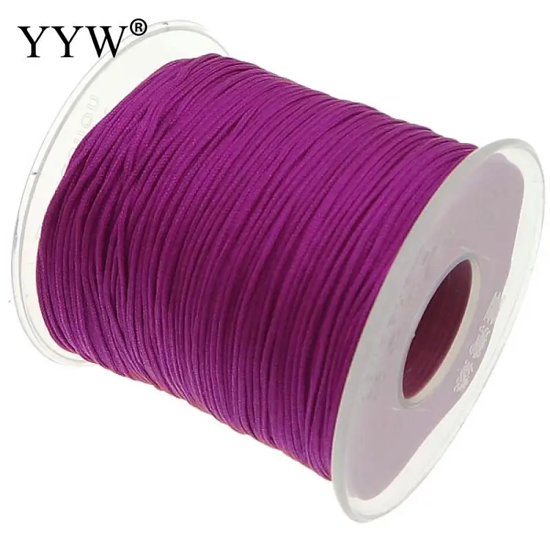 purplish red 100 ярдов 1 мм китайский узел нейлоновый шнур пластиковая катушка нитка, Плетеный ремешок Веревка Бисероплетение нить для ожерелья браслет Изготовление ювелирных изделий - Цвет: purplish red
