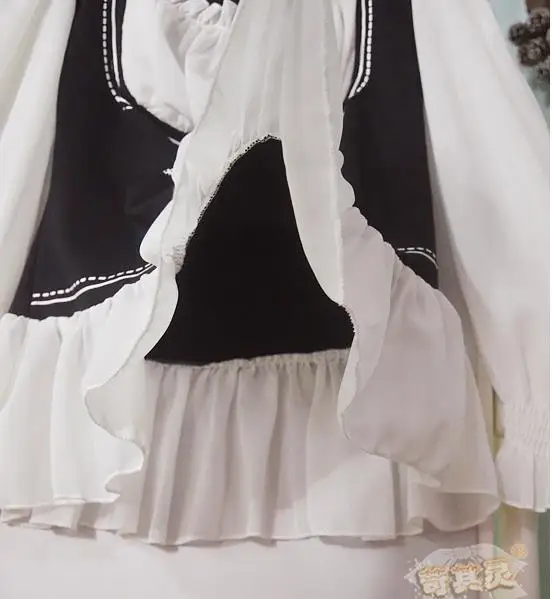 

Vintage vest patchwork strapless lantern sleeve ruffles hem fake two piece set chiffon shirt sweet causal young women tops wear