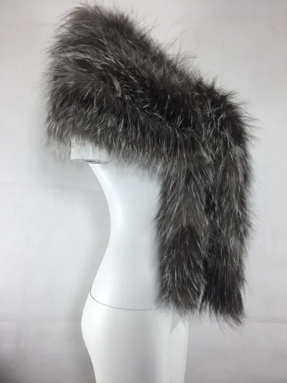 Silver fox fur shawl collar crochet scarf handmade wrap neckwarmer bridal shawls and wraps Party Wedding | Женская одежда
