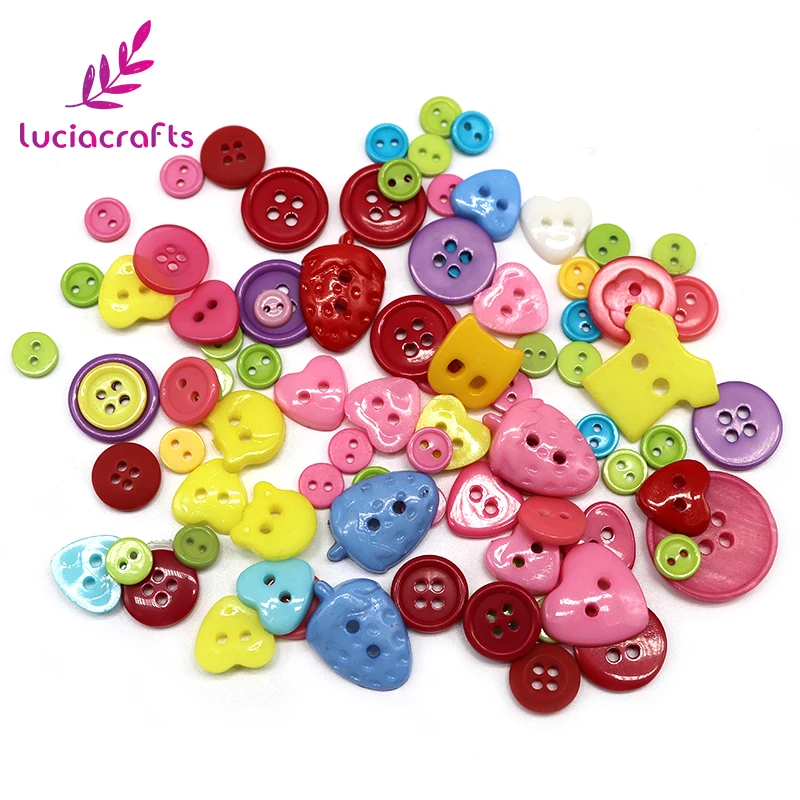 Lucia crafts Appr: 20 г смешанный произвольно деревянные пуговицы из смолы DIY Швейные плоские с оборота пуговицы, аксессуары для одежды E0102