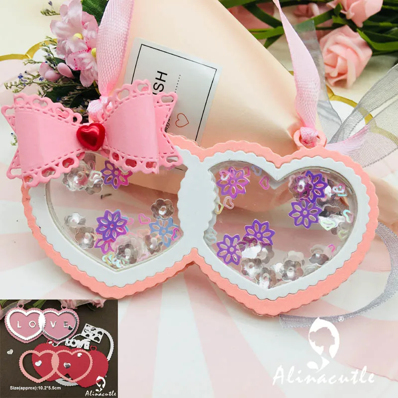 Металлические режущие штампы высечки alinacraft двойное сердце бирка любовь скрапбук