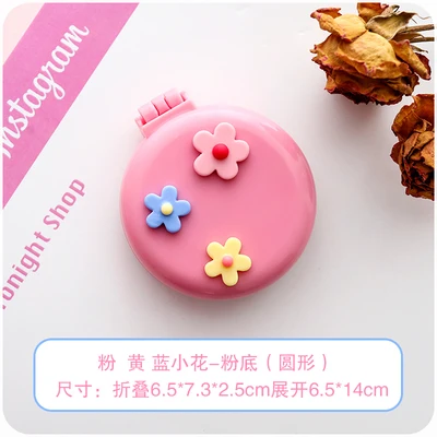Dark Pink Откидная складная Массажная расческа для детей, милая воздушная подушка, массажная расческа, мини карманное зеркало для макияжа, двойного назначения - Цвет: Dark Pink