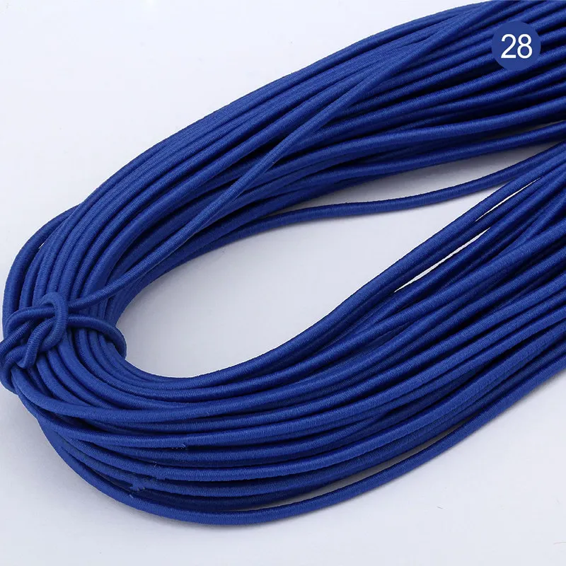 28 Royal Blue 5 м 2 мм цветная высокоэластичная Высококачественная круглая эластичная повязка круглая эластичная канатная Резиновая лента эластичная линия DIY Швейные аксессуары - Цвет: 28 Royal Blue