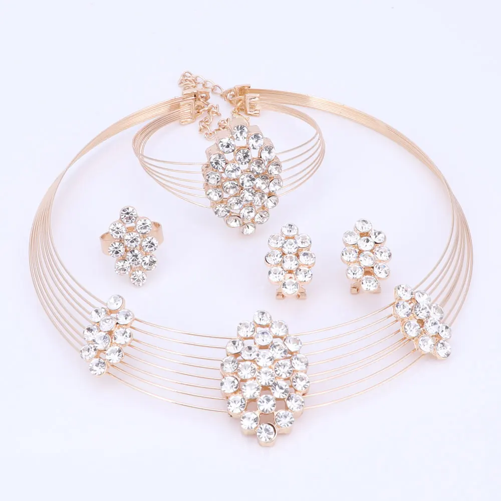 Модные Ювелирные наборы в африканском стиле для женщин Свадебный комплект