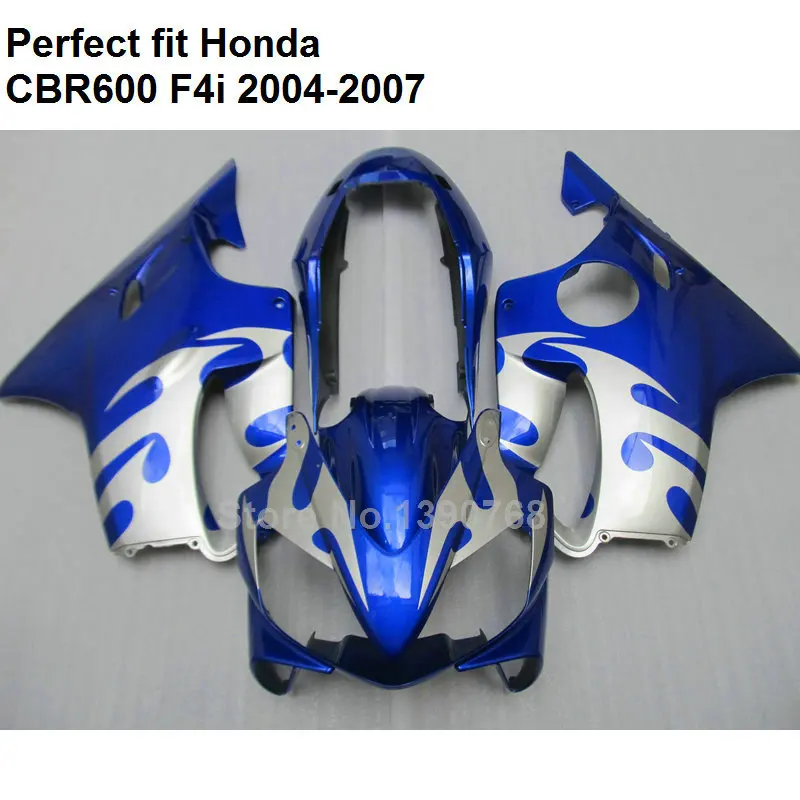 Лидер продаж Обтекатели для Honda CBR600 F4i 04 05 06 07 серебристый синий черный комплект