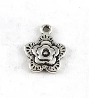 

360PCS Tibetan Silver Color cute flower charms A9902