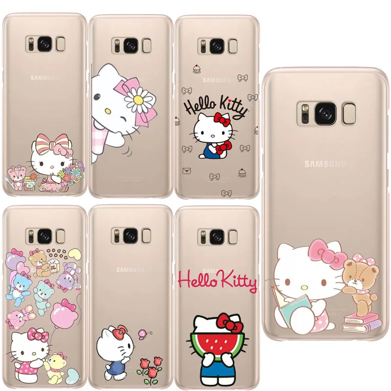 Милый мультфильм рисунок Hello Kitty чехол для samsung Galaxy S10 S8 S6 S7EDGE S9 S9PLUS Примечание 7 8 9