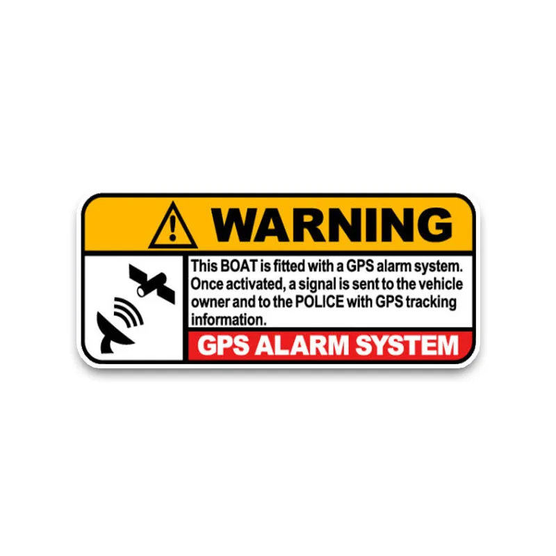 YJZT 13*5.8CM Warning Boat Real Time GPS Tracking Link To Police Decals PVC Car Sticker C1-3074 | Автомобили и мотоциклы