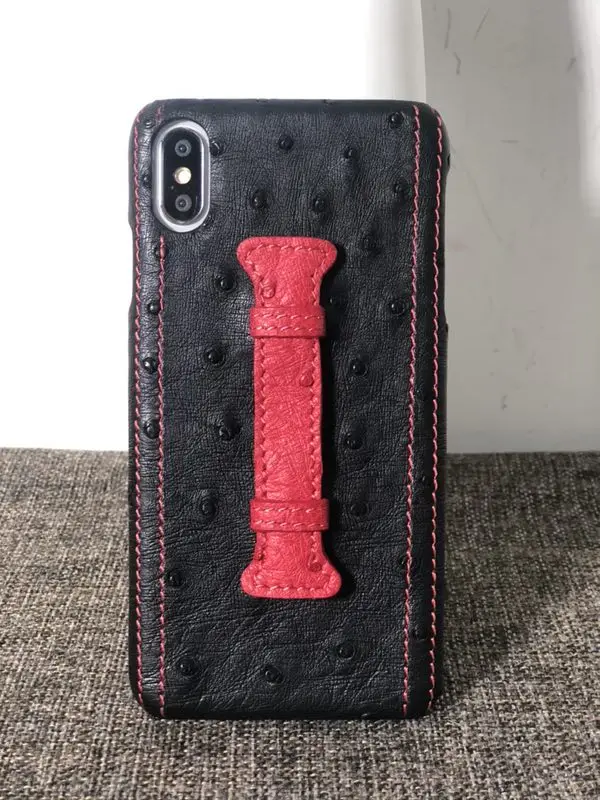Чехол из натуральной кожи страуса, Роскошный чехол для iphone X XS Max XR, модный дизайн смешанных цветов