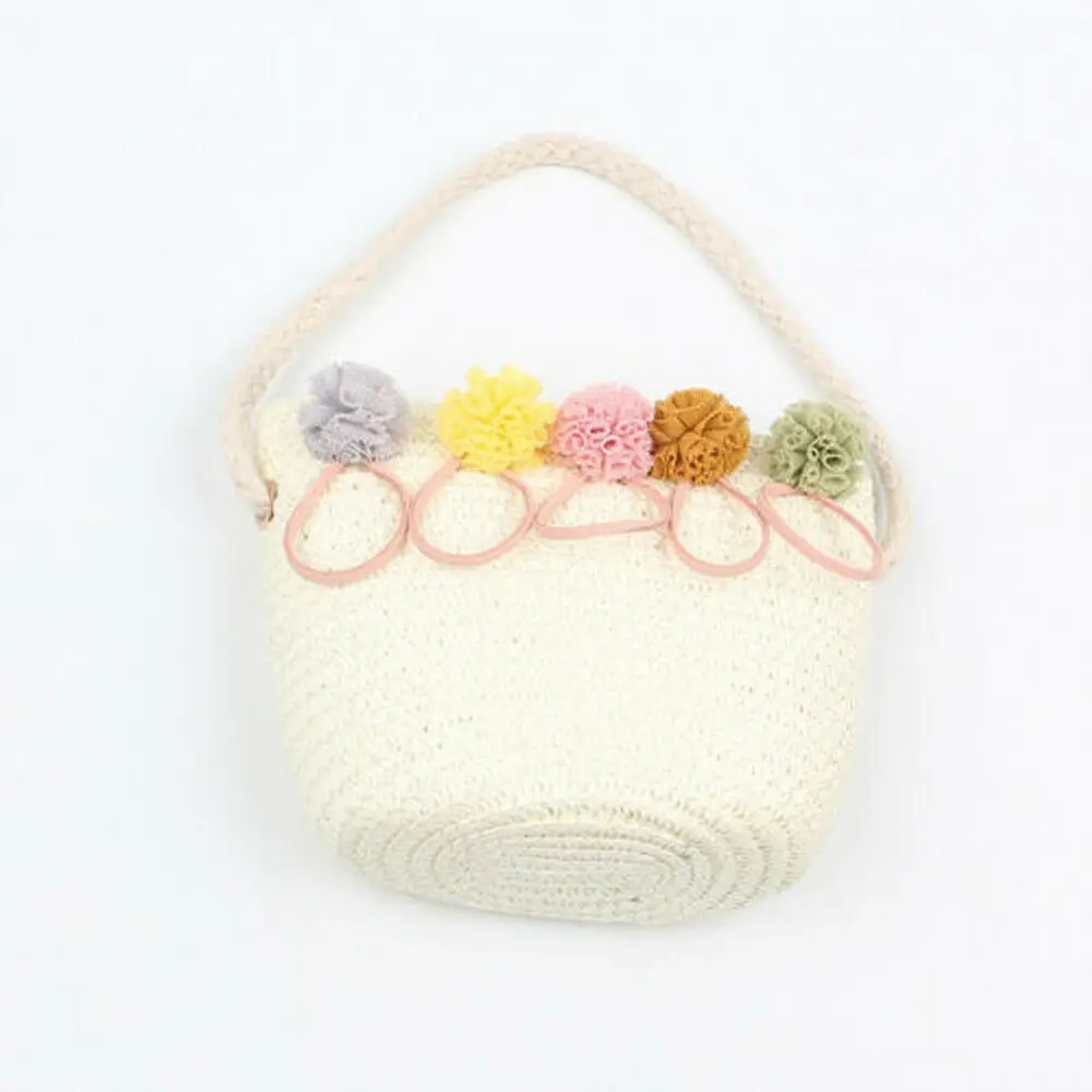 Baby Girls Bohemian Straw Woven Bag Rattan Wicker Handbag Shoulder Holiday Tote Shopping Beach Crossbody Plush Backpack | Игрушки и