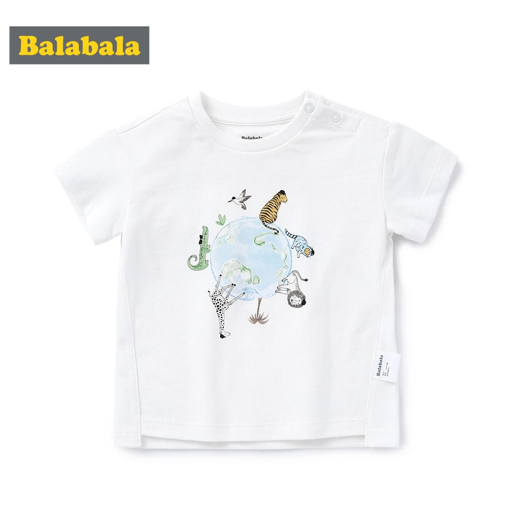 BalabalaBaby/Летняя Приталенная футболка Футболка для малышей с короткими рукавами и