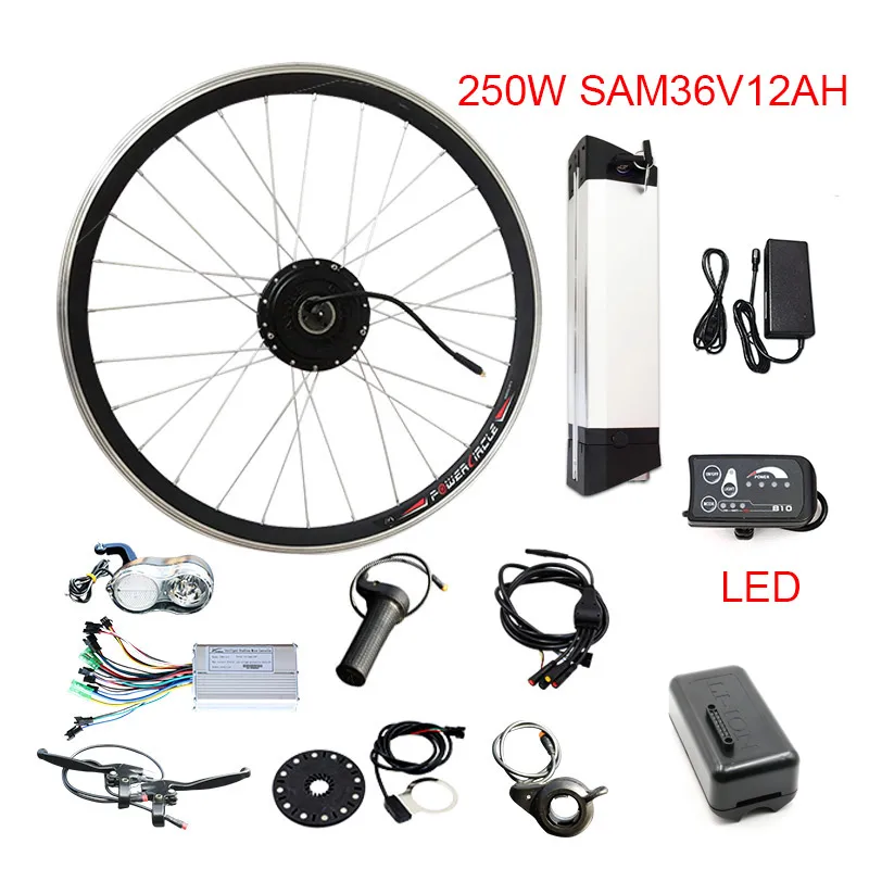250W SAM36V12AH LED 36V250W набор для преобразования электрического велосипеда Samsung g36v 12AH аккумулятор 20''24''26'700c Мотор колеса e велосипед комплект bicicleta Электрический - Цвет: 250W SAM36V12AH LED