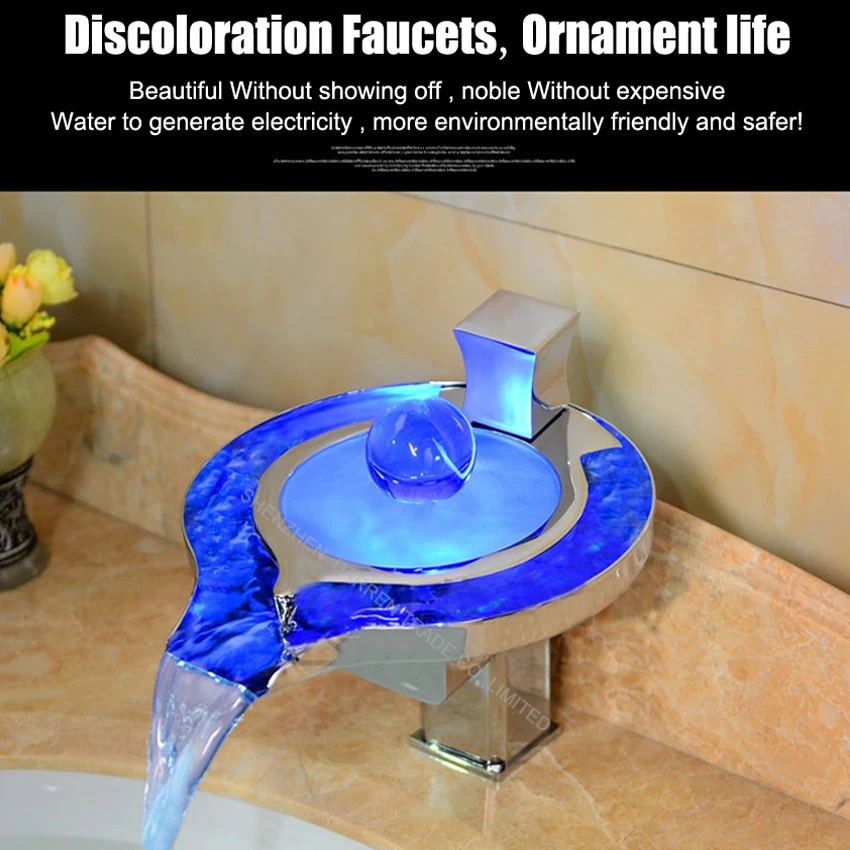 1 шт. светодиодный кран для ванной комнаты раковины латунный хромированный