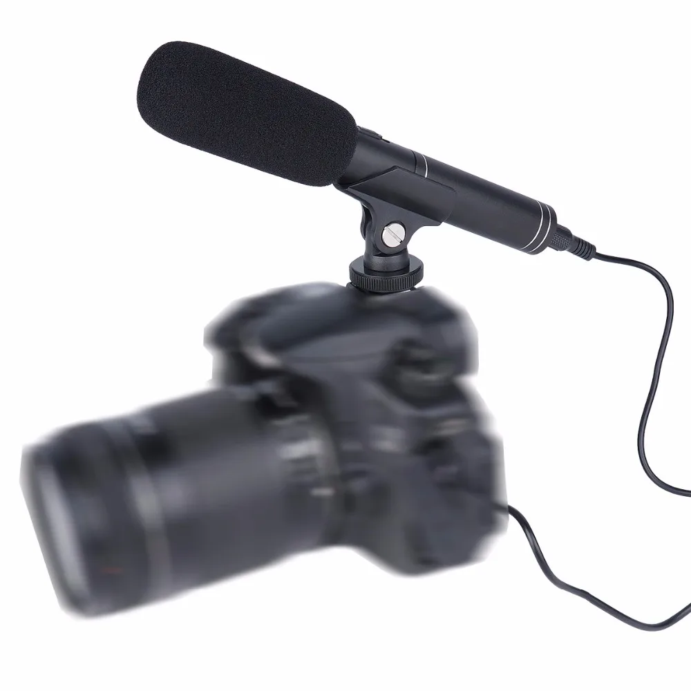 

Double Back Pole Professional Condenser Shot Gun Microphone for DSLR & DV Camcorder Video Camera Micphone