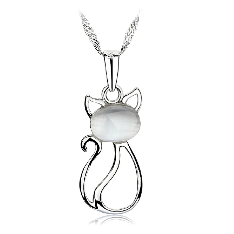 Lovely Vintage Cat's Eyes Crystal 925 Pure Sterling Silver Pendants For Necklace Chain Women New 2015 Korean Fashion Jewelry | Украшения