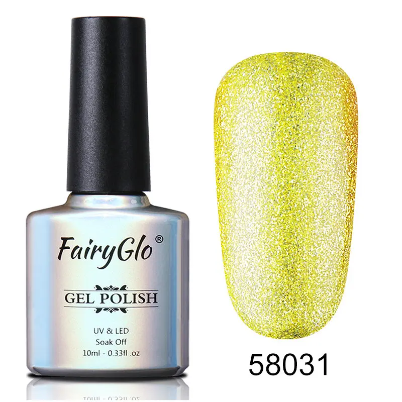 FairyGlo, 10 мл, блестящий Гель-лак для ногтей, блестящий УФ-Гель-лак, замачиваемый, Полупостоянный Гель-лак для ногтей, эмалированный лак - Цвет: BJJ58031