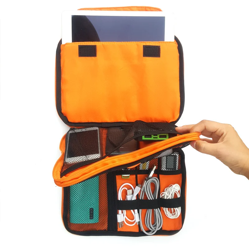 Double-layer digital data cable storage bag iPad mobile phone accessories multi-function electronic package | Дом и сад
