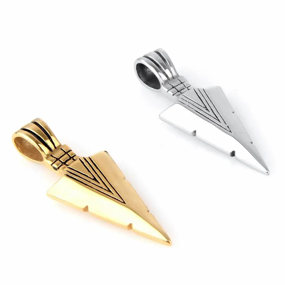 Striking Men's Vintage Spearhead Arrowhead Pendant Necklace for Men Special Surf Bike Chocker Stainless Steel Jewelry | Украшения и