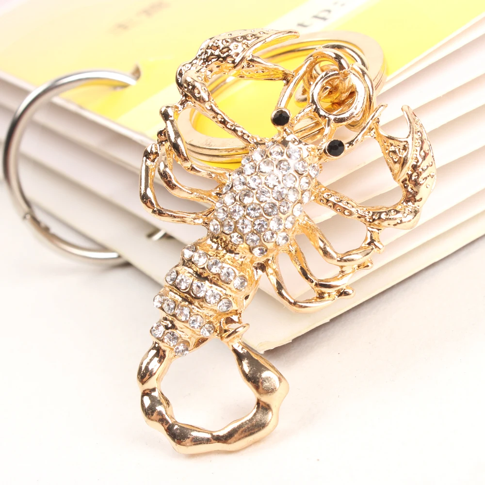 Белая сумка-кошелек с кристаллами скорпиона автомобильный брелок для ключей