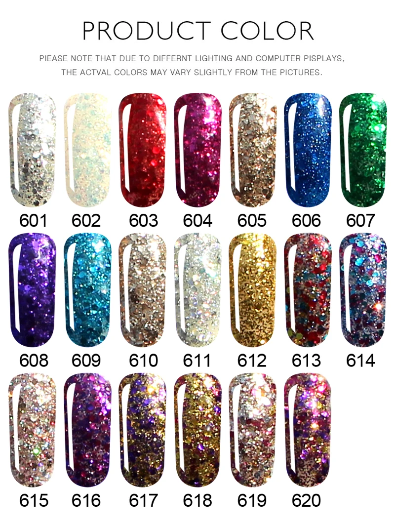 Zation 8 мл Beauty новейший гель для ногтей с блестками отмачиваемый УФ светодиодный