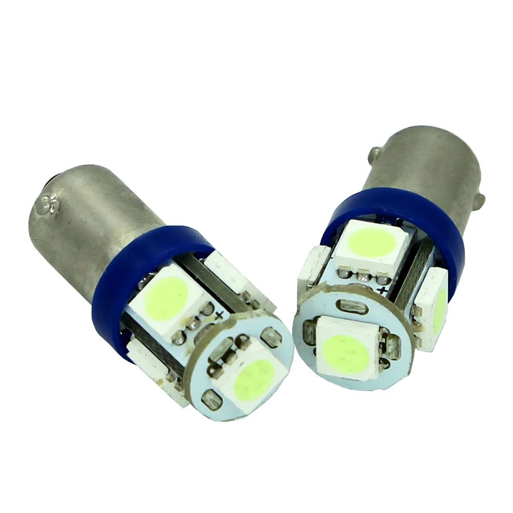 Автомобильные светодиодные интерьерные лампы BA9S 5050 5smd DC 12V 24V супер яркий свет для