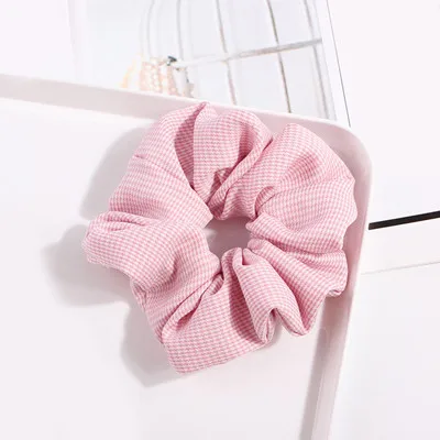 light pink Резинки для волос в горошек, 1 шт., резинки для волос в виде конского хвоста, резинки для волос, резинки для волос из шифона, резинки для волос в виде конского хвоста - Цвет: light pink