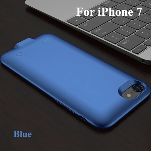 Nohon для Apple iPhone 7 7g Чехлы для аккумуляторов 4," 2500 мАч внешний резервный внешний аккумулятор ультра тонкий портативный чехол - Цвет: Blue for iPhone 7