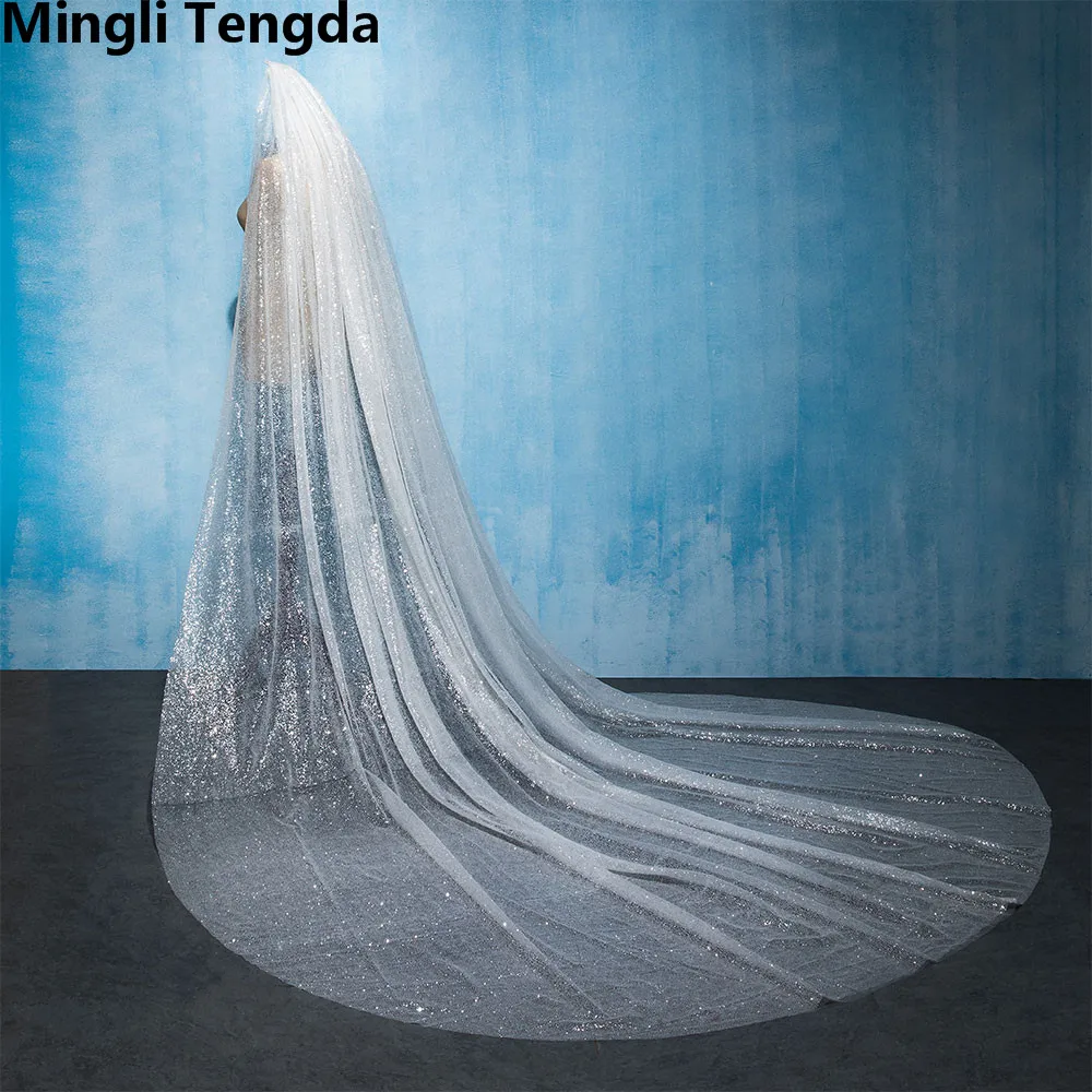 Фата свадебная Mingli Tengda серебристая длиной 3 5 м | Свадьбы и торжества