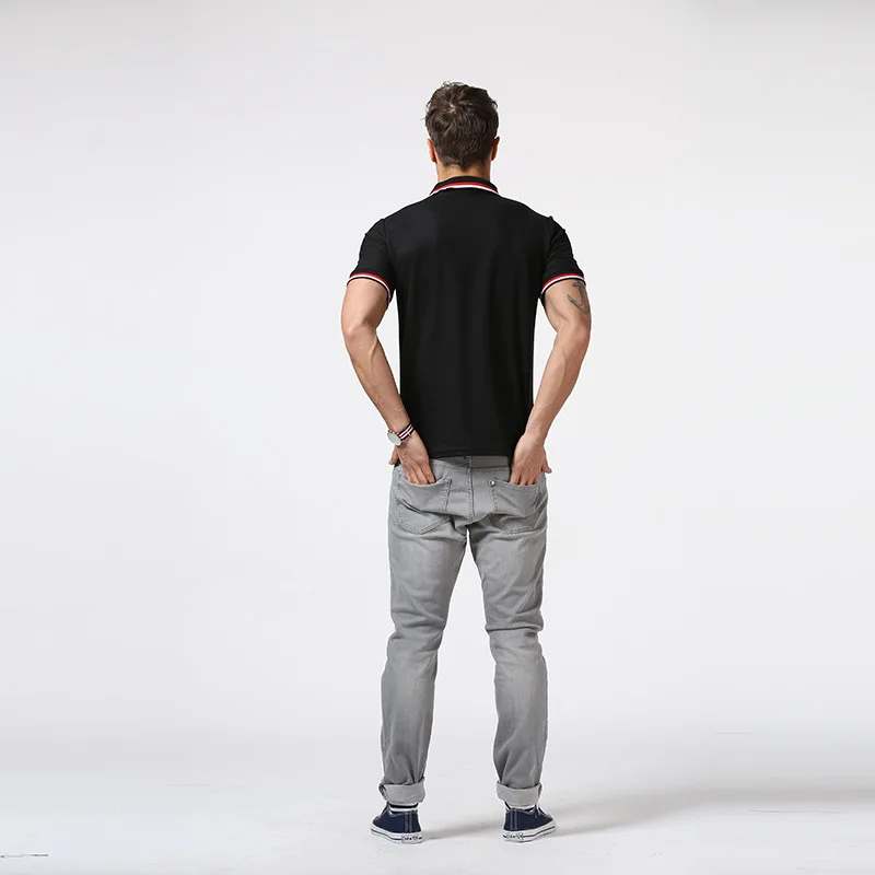 Мужская рубашка поло с вышивкой коротким рукавом|printed polo shirt|polo shirt menmen |