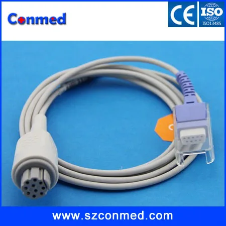 Новый многоразовый удлинитель датчика Datex 10pin и DB9F spo2 с адаптером для