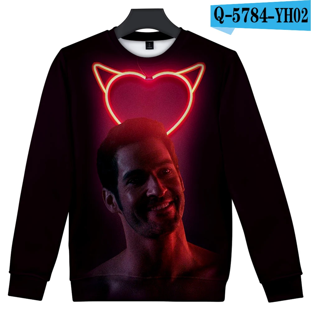 3D Горячая Lucifer Толстовка Lucifer Morningstar толстовки хороший открытый пуловер Толстовка Осень мужские длинные толстовки - Цвет: 3D