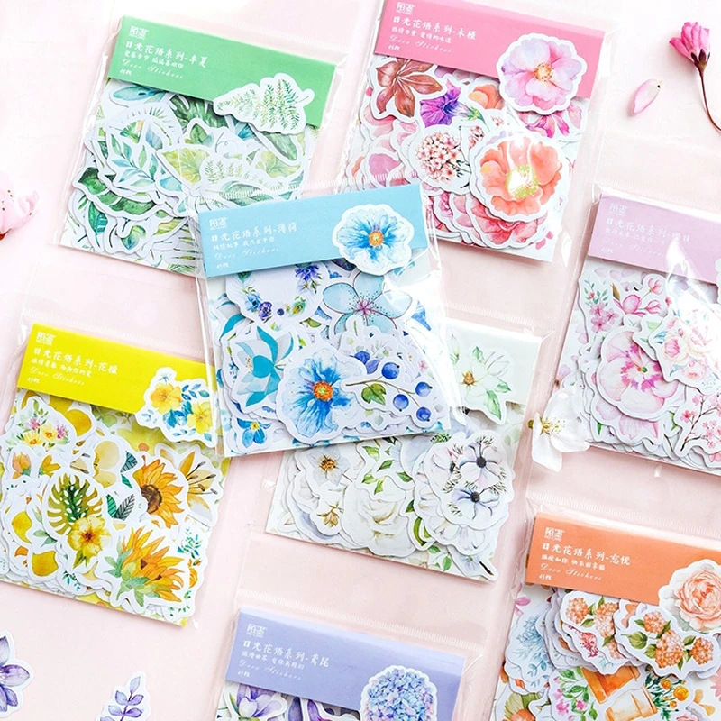 45 звёзд креативный японский декор журнал милый дневник Цветочные наклейки скрапбукинг хлопья канцелярские