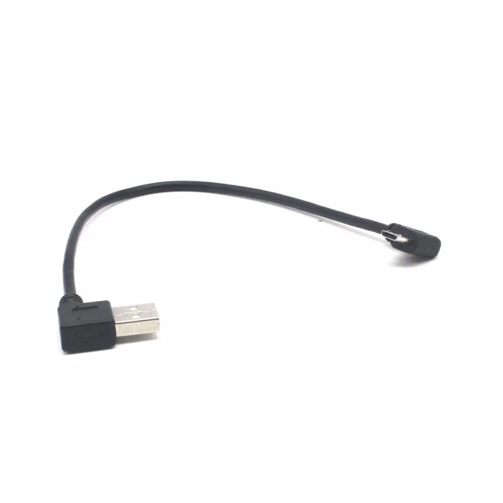 Правый угол микро USB кабель 25 см 2 0 папа к Micro B 5 Pin Синхронизация зарядки и передачи
