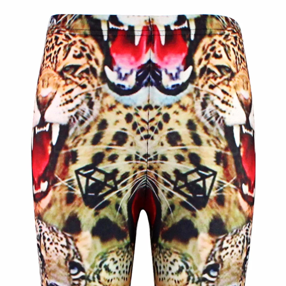 Цифровой printingelastic Повседневное леопардовым узором Для женщин Леггинсы 7 Размеры