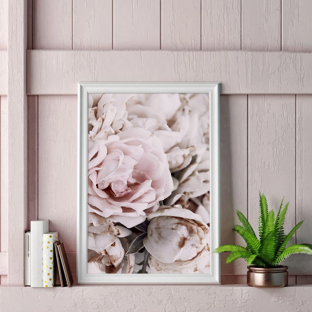 Настенный постер с пионами в скандинавском стиле минималистский настенный