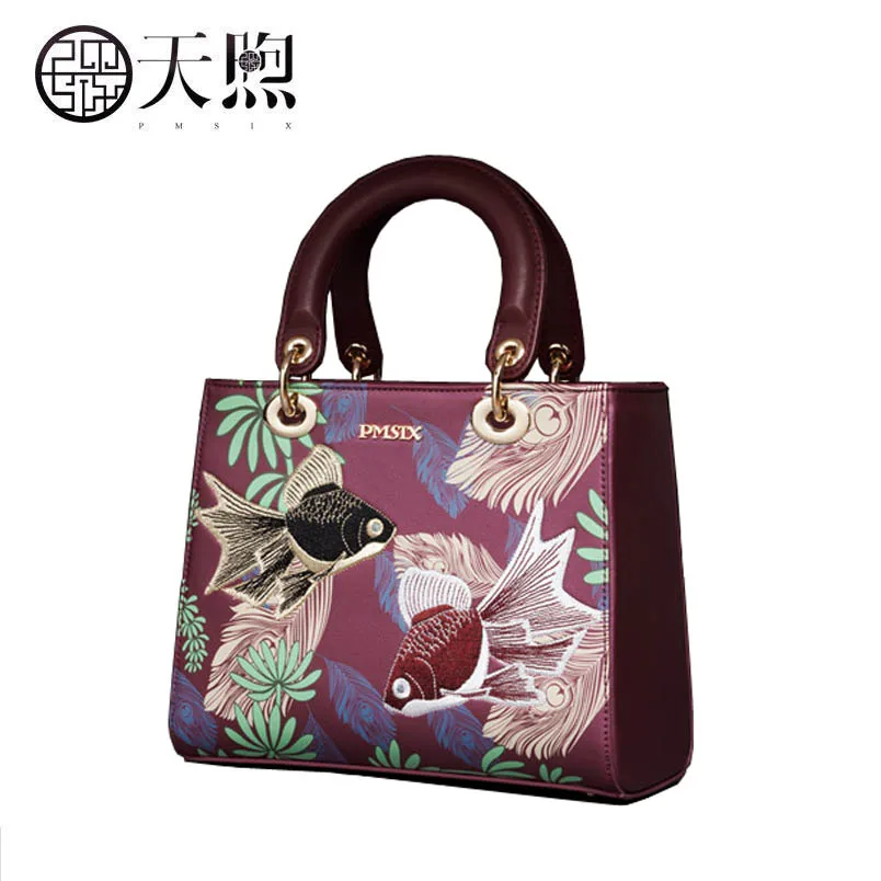 Винтажная женская сумка через плечо с принтом новинка 2019 года на вышивкой в