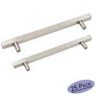 Матовый Никель Кухня ручки шкафа Ванная комната Кабинет тянет ручки для ящиков комода Нержавеющаясталь современный Стиль 25 шт