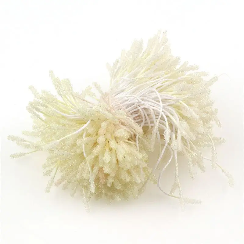 200 шт мини-цветок Stamen Pistil свадебное украшение 8 мм Скрапбукинг DIY Искусственные карты торты Цветы Аксессуары - Цвет: ivory