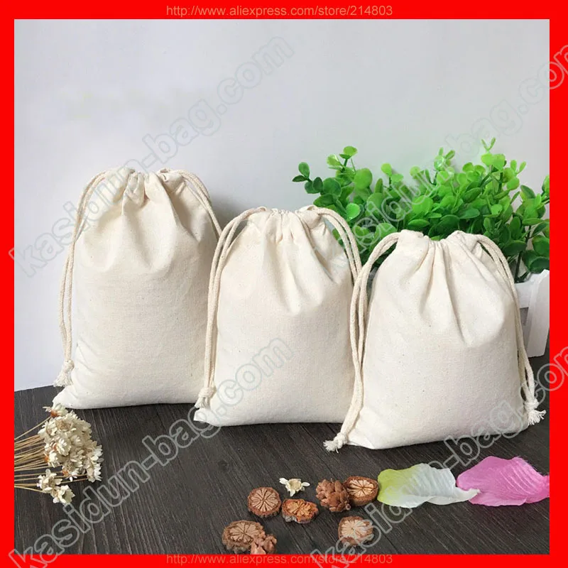 (100pieces/lot)plain cotton bags small,logo bag service available