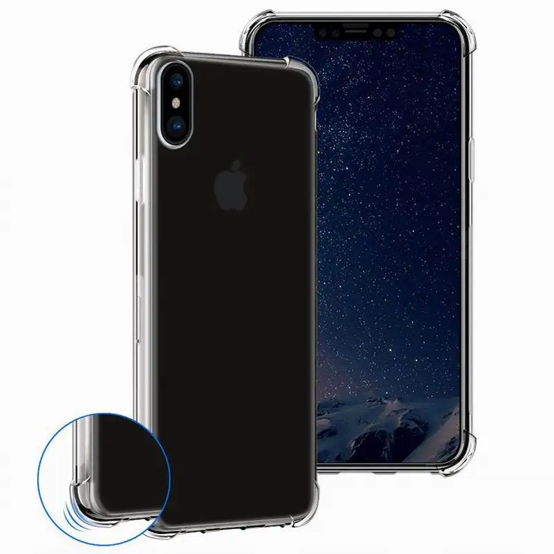 Прочный бампер для iPhone X 8 Plus Гибридный Мягкий ТПУ силиконовый прозрачный защитный чехол для телефона чехол для iPhone 7 Plus 6 6 S Plus