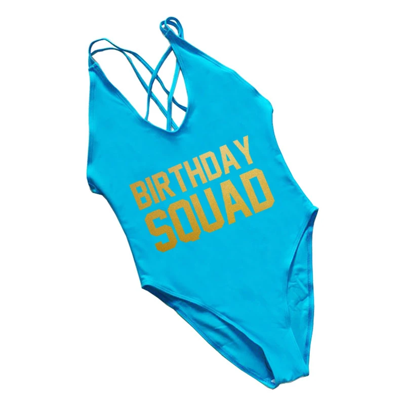 Swimsuit Women One Piece Swimwear Womens Swim wear Custom Letter Birthday Squad Bathing Suit Party Bodysuit Sexy Monokini