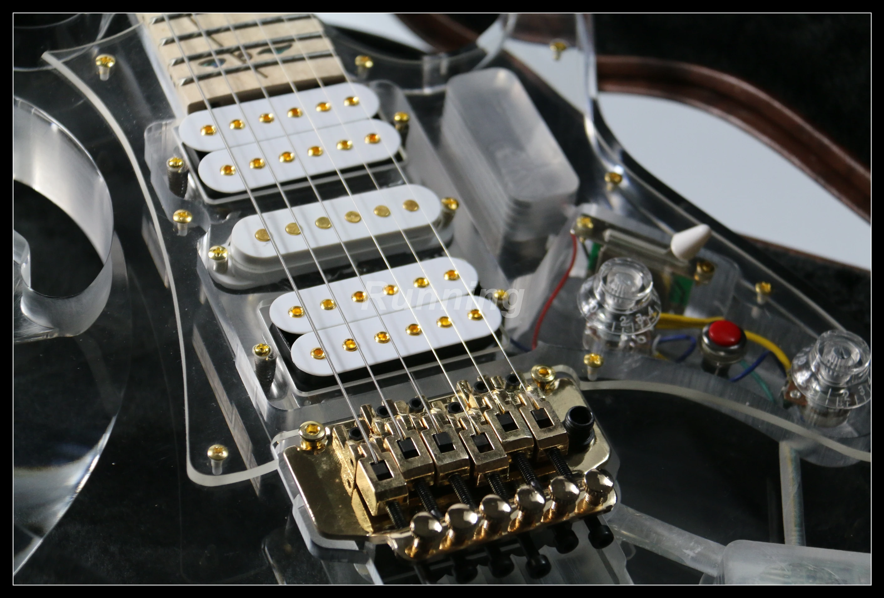 Красочное светодиодное освещение акриловое тело электрическое гитарное ушко