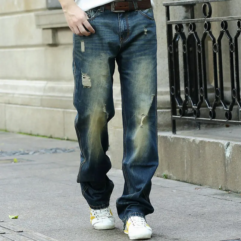 Новинка 2017 мужские джинсовые брюки карго джинсы с дырками в стиле хип хоп