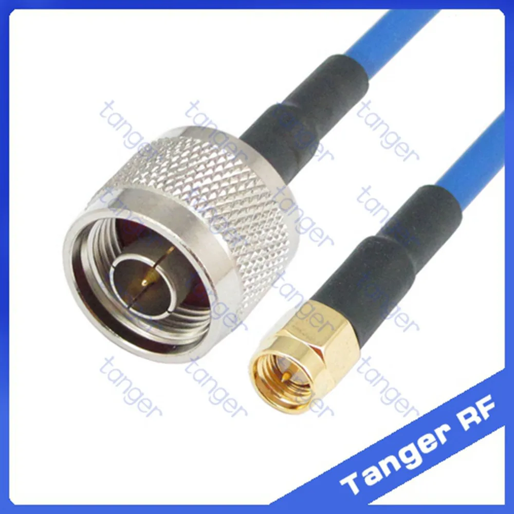 Прямой разъем типа Папа SMA с RG402 RG141 синий коаксиальный кабель RG 402 8 дюймов 20 см RF